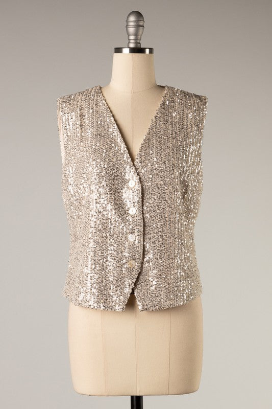 Sleeveless Sequin Vest VIVA